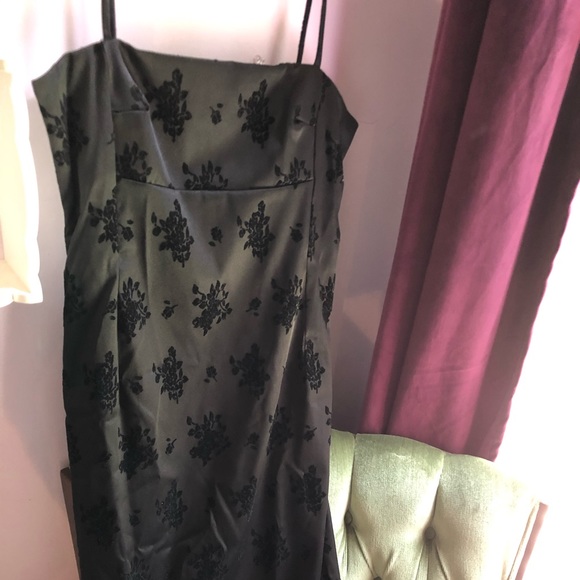 Vintage Y2K bodycon dress with flocked floral pattern - Picture 2 of 11